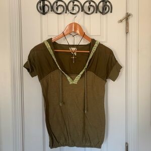 Y2K FP Olive Hooded Short Sleeve Swim Cover